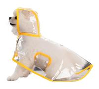 Dog Raincoat with Hood, Transparent EVA Waterproof Dog Raincoat Lightweight Pets Poncho for Small Medium Dogs Doggie Puppy Schnauzer Teddy Chihuahua Maltese Yorkshire(Yellow,2XL)