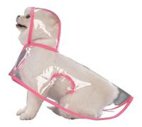 Dog Raincoat with Hood, Transparent EVA Waterproof Dog Raincoat Lightweight Pets Poncho for Small Medium Dogs Doggie Puppy Schnauzer Teddy Chihuahua Maltese Yorkshire(Pink,6XL)