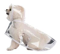 Dog Raincoat with Hood, Transparent EVA Waterproof Dog Raincoat Lightweight Pets Poncho for Small Medium Dogs Doggie Puppy Schnauzer Teddy Chihuahua Maltese Yorkshire(White,8XL)