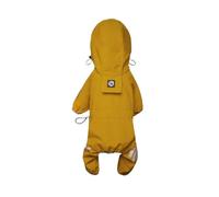 Dog Raincoat With Reflective Strips, Waterproof Jumpsuit For Small Dogs, Full Body Protection For Chihuahua Maltese Pug(Yellow,2XL)