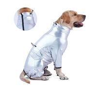 Dog Raincoats Dog Waterproof Coats Jackets Windproof Coat with Back Zipper High Collar Elastic Pet Rain Coats,Size L