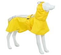 Dog Raincoats for Dogs, Waterproof Reflective Adjustable Breathable Rain Coat Jacket with Harness Hole for Small Medium Large Dog (Yellow&White, L)