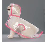 Dog Raincoats for Medium Dogs Waterproof, Clear Hooded Dog Rain Jacket with Leash Hole, Lightweight Breathable Pet Rain Poncho for Outdoor Walks(Pink,6XL)