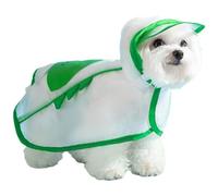 Dog Raincoats for Small Dogs,Waterproof Adjustable Dog Rain Poncho with Hoodie and Cute Print - Easy to Wear Lightweight Pet Rain Clothes with Leashes Buckle for All Breeds