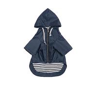 Dog raincoats waterproof dog coats with legs for small medium breeds zip closure storage pocket harness hole - Navy - L
