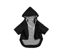 Dog raincoats waterproof dog coats with legs for small medium breeds zip closure storage pocket harness hole - Black - L