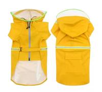 Dog raincoats waterproof Medium To Large Dog Raincoat Cape Style Waterproof Suit Reflective Pet Windproof And Rainproof All Inclusive Waterproof Raincoat(Yellow,10-14kg)