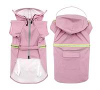 Dog raincoats waterproof Medium To Large Dog Raincoat Cape Style Waterproof Suit Reflective Pet Windproof And Rainproof All Inclusive Waterproof Raincoat(Pink,10-14kg)
