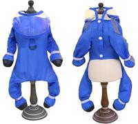 Dog RaincoatSmall with D-Ring,Full Coverage Waterproof Dog Rain Poncho Jumpsuit with Rain Boots Four-Legged Slicker Rainwear for Small Medium Dogs_S(Blue)(Blue,L:Back Length:30cm)
