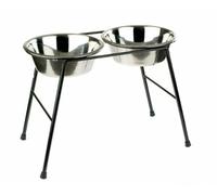Dog Raised Bowls Large Stand 2 x 2.5L Food Feeder Double Water 370mm High