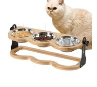 Dog Raised Bowls | Raised Food Bowl for Dogs - Height Adjustable Pet Supplies with 3 Stainless Steel Plates, Tilted Station Water Feeder for Small to Large Breed