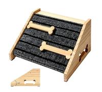 Dog Ramp - 30x15x25cm Wooden | Anti Slip Step Ramp | Felt Pad Pet Stair Support For Bed Couch Sofa Indoor Use Portable Pet Access Ramps For Small Medium Dogs Home Bedroom Furniture