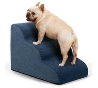 Dog Ramp and Stairs for Small Dogs & Cats,3-Step Pet Stairs for Couch Sofa and Chair,Indoor Anti-Slip Dog Stairs for Old Cats and Puppy,Blue