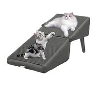 Dog Ramp Folding Dog Ramp Multifunctional Cat for Vehicle Sofa, Non-Slip Kitten Ladder Footrest Stool Get Into Car, & Truck Safety Pets Puppy Access Stair for Cars High Bed