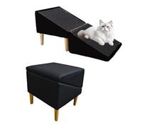 Dog Ramp Folding Wooden Non-Slip Pet Stairs 15.7" High Gentle 23° Incline Ideal for Large & Small Dogs Portable Step Stool