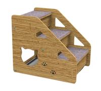 Dog Ramp For Bed | 3-Wood Pet Stairs & Ramp For Medium/Small Dogs, Old Cats - Non-Slip Pets Steps Dog/Cat Ladder For Beds,