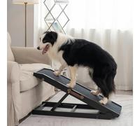 Dog Ramp for Bed, Dog Stairs for Small and Large Dogs, Portable Dog Steps for Bed, Couch, Car, Adjustable Pet Ramp, Anti-Slip Traction Mat Pet Steps, Support up to 210 lbs (Black, LENTH-39.3IN)