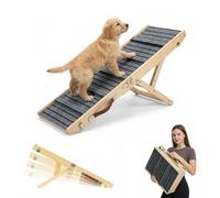 Dog Ramp for Bed, Foldable Pet Ramp for Small Large Dogs Cats,L100 W41cm 4 Adjustable Heights 26-50cm, Stable Pet Steps with Non-Slip Pad, Supports up to 60kg, Use for Sofa/Stairs/High Beds/Car