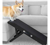 Dog ramp for Couch PRIORPET - Birchwood Foldable Dog ramp - Adjustable 7" to 20" - Landing Platform Seamlessly Connects - Anti-Slip Grip - Pet Ramp for Small Dogs up to 170lbs - Black