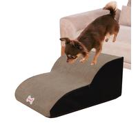 Dog Ramp For Sofa, Portable Folding 2-Step Ramp With Washable Cover, High-Density Foam Non-Slip For Small Dogs And Cats(Beige)