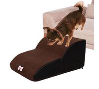 Dog Ramp For Sofa, Portable Folding 2-Step Ramp With Washable Cover, High-Density Foam Non-Slip For Small Dogs And Cats(Light Brown)