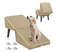 Dog Ramp Ottoman, Gentle 23 Incline Indoor Dog Ramp, Ramp for Dogs to Get on Couch for Bed, Couch, Pet Steps,beige