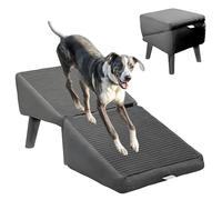 Dog Ramp & Porch Steps - Folding Ottoman for Bed and Couch Access, Supports Large and Small Dogs