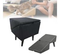 Dog Ramp Stairs - 2 in 1 Folding Lightweight Pet Steps for Couch Bed Chair - Split Ottoman Design for Easy Mobility and Access