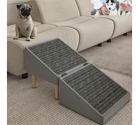 Dog ramp Steps for Couch, Wide All-in-one Split Ottoman Dog ramp for Bed, Couch Height, Solid Wood, Gentle 23 Incline, pet ramp for Large and Small Dogs