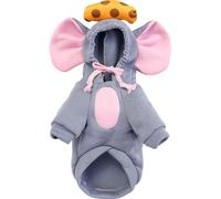 Dog Rat Costume Cute Rat Dogs Hoodie Warm Cat Dog Sweatshirt Soft & Comfortable Winter Jacket with Hat & Draw Rope Cold Weather Pet Costume for Cat Small Medium S Outfit Sweatshirt