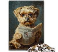 Dog Reading Newspaper Jigsaw Puzzles for Adults 1000 Jigsaws,Challenging Game And Family Play Wall Decoration Unique Birthday And Xmas Gifts (50x75cm)