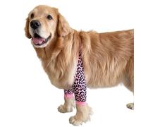Dog Recovery Sleeve with Elastic Band for Injured Legs or Joints,Adjustable Pet Front Leg Braces Elbow Pads for Small Medium Large Dogs_L(Pink Leopard)