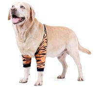 Dog Recovery Sleeve with Elastic Band for Injured Legs or Joints,Adjustable Pet Front Leg Braces Elbow Pads for Small Medium Large Dogs_L(Tiger)