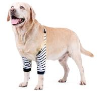 Dog Recovery Sleeve with Elastic Band for Injured Legs or Joints,Adjustable Pet Front Leg Braces Elbow Pads for Small Medium Large Dogs_2XL(Stripe)