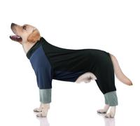 Dog Recovery Suit After Surgery for Limbs Back Wound Care, Cozy Dog Onesie Cone Alternative, Breathable Summer Anti Licking Bodysuit, Full Body Four-Leg Stretch Pollen Protection Suit, Black 4XL