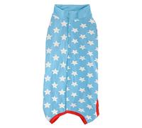 Dog Recovery Suit Blue Stars Pattern Premium Cotton Soft Breathable Anti Licking Surgical Bodysuit for Postoperative Recovery and Home Use (S)