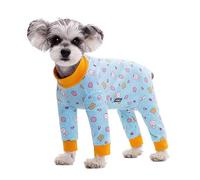 Dog Recovery Suit Female Male for Small Medium Dogs - Cotton Breathable Four-Legged Onesies Pajamas, Soft After Surgery Bodysuit with Back Zipper for Home Outdoor Wear (#4(Male Dog),S)