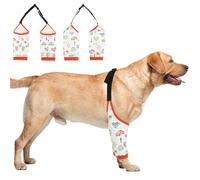 Dog Recovery Suit for Front Legs, Dog Recovery Sleeves After Surgery with Elastic Band, Soft Protective Elbow Braces for Medium Large Dogs, Cone Collar Alternative to Stop Licking Leg Wounds,Red,L