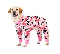 Dog Recovery Suit,Pet Winter Warm Quadruped Jumpsuit Pajamas, After Surgery Anti-Shedding Dog Onesie Coat,Cold Weather Pet Sweater Onesie for Medium Large Dog_26(Pink Camouflage)