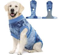 Dog Recovery Suit, Post-Surgery Bodysuit for Dogs - Soft Breathable Anti-Licking Onesie Alternative to E-Collar, Spay/Neuter Wound Protection for Male & Female Pets (Blue Tie Dye, XL)