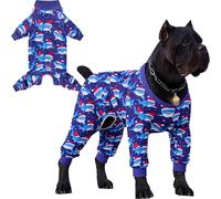 Dog Recovery Surgical Suit Male Female After Spayed, Dog Pajamas for Large Sized Breed, Dog Onesies, Shark, L