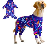 Dog Recovery Surgical Suit Male Female After Spayed, Dog Pajamas for Large Sized Breed, Dog Onesies, Spaceman, XL