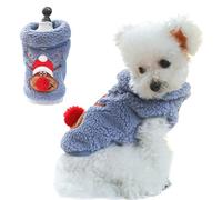 Dog Red-Nosed Reindeer Christmas Coat Soft & Comfy Ultimate All-Winter Fleece Pullover Peter Pan Collar Puppy Sweatshirt Jacket Holiday Clothes (Grayish Blue, Medium)