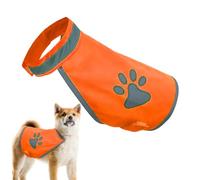 Dog Reflective Vest Hunting Safety Gear - Fluorescent Paw Pattern Apparel | Small Medium Large Breed Outdoor Night Activity Visibility Protection Walking Training Hiking Camping Safety Control