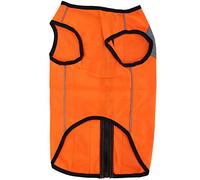 Dog Reflective Vest | Night Visibility Glowing Jacket with Zipper Design | Weight - Optimized Pet Clothing for Walking/Hiking/Outdoor | Breathable Polyester Cotton Material (fluorescent orange)