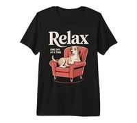 Dog Relax One Day At A Time Motivation Premium T-Shirt