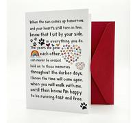 Dog Remembrance Gifts, Memorial Cards for Pet Loss, Condolence Present for Friend, Touching Rainbow Bridge Verse,12x17cm