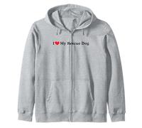 Dog Rescue I Love My Rescue Dog Zip Hoodie