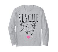 Dog Rescue Pitbull Cute Heart Adopt Pet Animal Dog Lover Long Sleeve T-Shirt