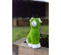 Garden Mile Sheep Dog Garden Ornaments Outdoor Durable Resin Animals Figurines Ornaments For Indoors And Outdoors Green Flocked Grass Dog Statue Amazing for Garden Decorations